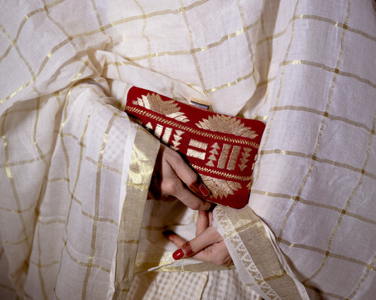 Phulkari curve clutch  - Pehla purse